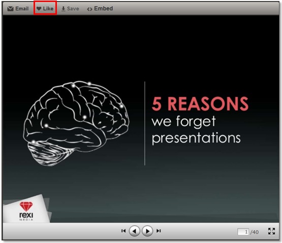 The Like button on SlideShare