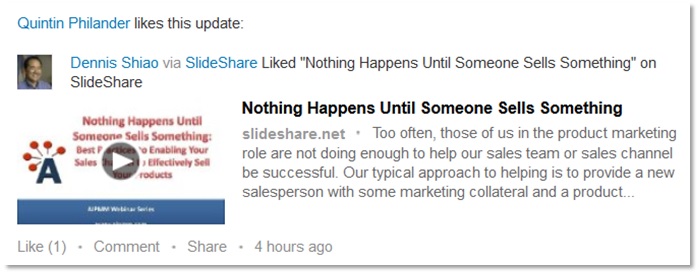 A SlideShare Like on LinkedIn