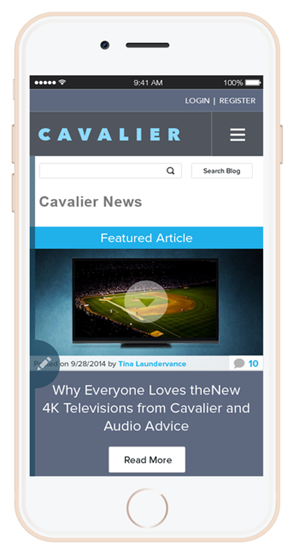 publisher front page - mobile view