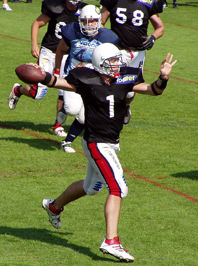 Clint Patterson playing quarterback