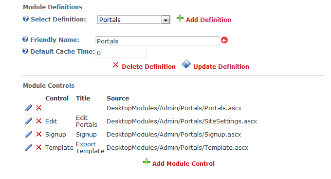 my Control Settings for Portals Definition