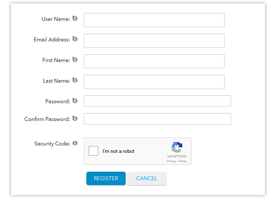 CAPTCHA validation on registration page