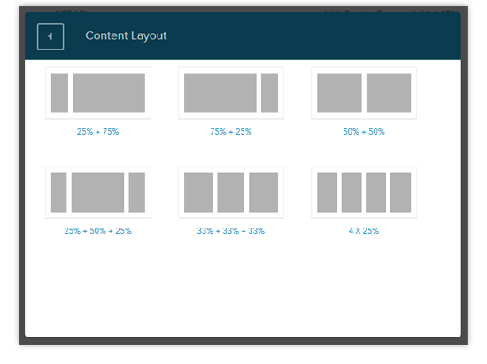 choice of content layouts