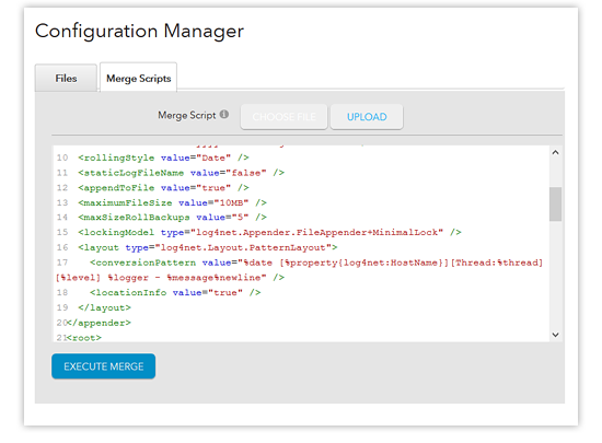 configuration manager - merge scripts