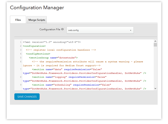 configuration manager - web.config