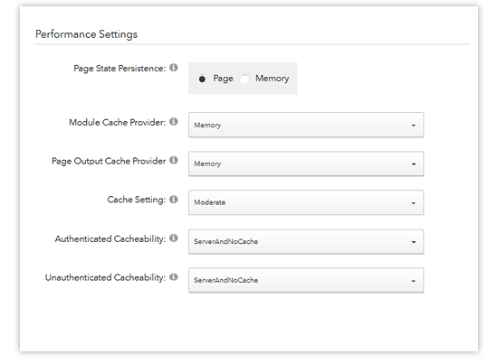 caching performance settings