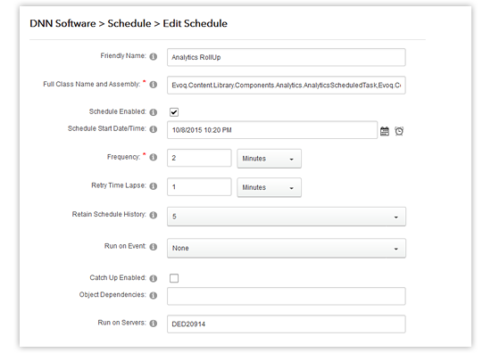 scheduler - edit schedule