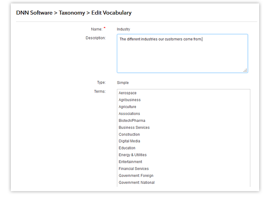 taxonomy - edit vocabulary